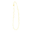 14K Yellow Gold Necklace with Dangling Hearts