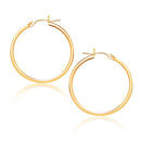10k Yellow Gold Polished Hoop Earrings (25 mm)