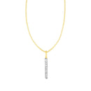 14k Yellow Gold Bar Pendant with Diamonds