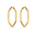 14k Yellow Gold Endless Hexagon Hoop Earrings