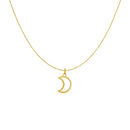 14k Yellow Gold Necklace with Moon