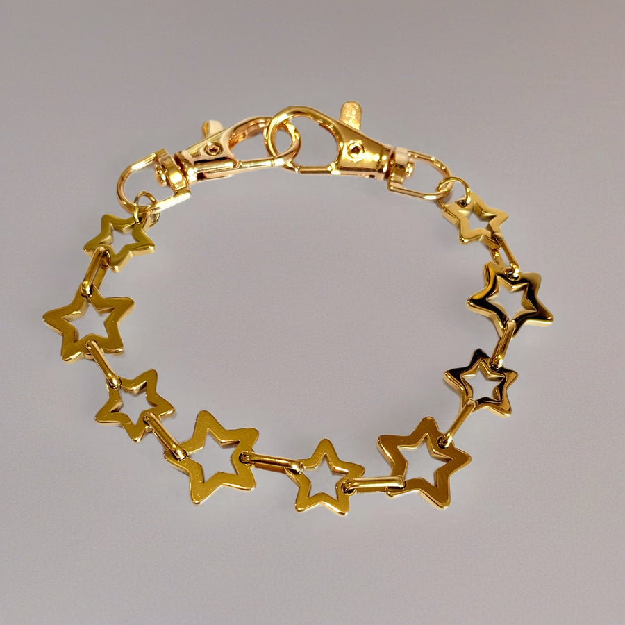 Gold Stars Deluxe Tumbler Charm Necklace