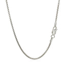 Sterling Silver Rhodium Plated Round Box Chain 1.5mm