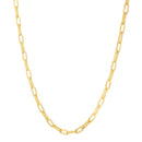 14k Yellow Gold Diamante Paperclip Chain Necklace (4.00 mm)
