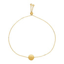 Adjustable Bracelet with Shiny Circle in 14k Yellow Gold