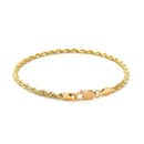 2.75mm 10k Yellow Gold Solid Diamond Cut Rope Bracelet