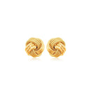 10k Yellow Gold Love Knot with Ridge Texture Earrings