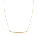 14k Yellow Gold Thin Textured Bar Necklace