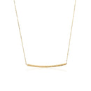 14k Yellow Gold Thin Textured Bar Necklace