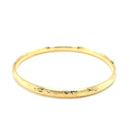 10k Yellow Gold Botanical Pattern Florentine Bangle