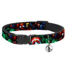 Breakaway Cat Collar with Bell - Marvel Universe Superheroes Stacked