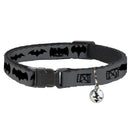 Cat Collar Breakaway - Bat Logo Transitions Gray Black