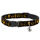 Cat Collar Breakaway with Bell - Black Adam Justice Society Icons Black Orange
