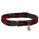 MARVEL DEADPOOL Cat Collar Breakaway - Deadpool Utility Belt Logo Pockets Black Reds Browns