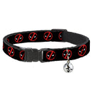 Breakaway Cat Collar with Bell - Deadpool Logo2 Black/Red/White