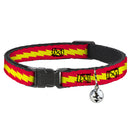 Cat Collar Breakaway - The Flash Bolt Stripe Red Yellow