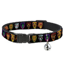 GUARDIANS OF THE GALAXY - EVERGREEN Cat Collar Breakaway - Guardians of the Galaxy Badge 5-Character Icons Black Multi Color