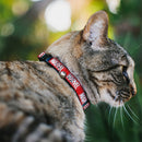 Cat Collar Breakaway - MARVEL Red Brick Logo Red White