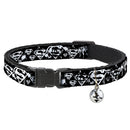 Cat Collar Breakaway - Superman Shield Splatter Black White