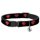 Cat Collar Breakaway - Superman Shield Black