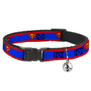 Cat Collar Breakaway - Superman Shield Stripe Red Blue