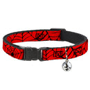 Cat Collar Breakaway - Spiderweb Red Black