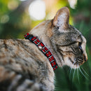 Cat Collar Breakaway - Spider-Man Face Black White Blocks