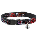 Cat Collar Breakaway - 5-Spider Hero Action Poses Grays