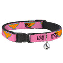 Cat Collar Breakaway - Wonder Woman Logo Pink Blue Yellow Pink