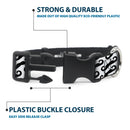 Plastic Clip Collar - Diagonal Handlebar Mustaches White/Black