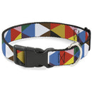 Plastic Clip Collar - Geometric Triangle Blocks Multi Color