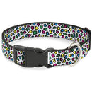Plastic Clip Collar - Leopard White/Multi Color