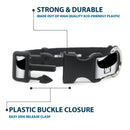 Plastic Clip Collar - Mustaches White/Black