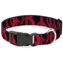 Plastic Clip Collar - Peace Dots Black/Fuchsia