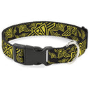 Plastic Clip Collar - BD Logo Scattered Black/Yellow