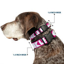 Plastic Clip Collar - BUCKLE-DOWN Shapes Hot Pink/White