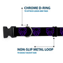 Plastic Clip Collar - Black Panther Avengers Icon Outline Black/Purple