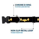Plastic Clip Collar - DC League of Super-Pets Batman Bat Logo Black/Yellow
