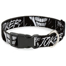 Plastic Clip Collar - THE JOKER Smiling Eyes Sketch Close-Up Black/White