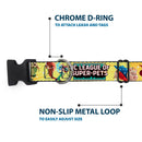 Plastic Clip Collar - DC LEAGUE OF SUPER-PETS 6-Superhero Pet Poses Collage Yellows