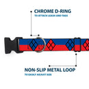 Plastic Clip Collar - Harley Quinn Diamond/Stripe Red/Blue