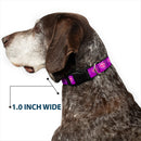 Plastic Clip Collar - Superman Logo in Heart Purple/White/Pink