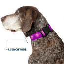 Plastic Clip Collar - Superman Logo in Heart Purple/White/Pink