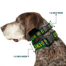 Plastic Clip Collar - Kawaii LOKI Standing Pose/Text Green/Yellow