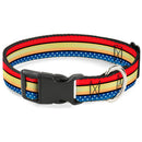Plastic Clip Collar - Wonder Woman Stripe/Stars Red/Gold/Blue/White