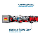 Marvel Comics Logo Full Color Seatbelt Buckle Collar - Classic ANT-MAN 3-Poses/Comic Stacked Grays/Black/Red