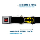 Batman Full Color Black Yellow Seatbelt Buckle Collar - Batman Shield Black/Yellow