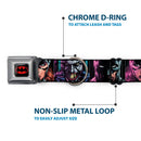 Batman Black/Yellow Seatbelt Buckle Collar - Batman Batgirl and Joker Comic Book Cover Face Close-Ups Black