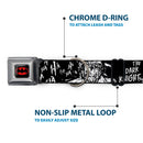 Batman Black/Yellow Seatbelt Buckle Collar - Batman THE DARK KNIGHT and Joker Smiling Sketch Close-Ups Black/White