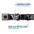 Batman Black/Yellow Seatbelt Buckle Collar - THE JOKER Smiling Eyes Sketch Close-Up Black/White